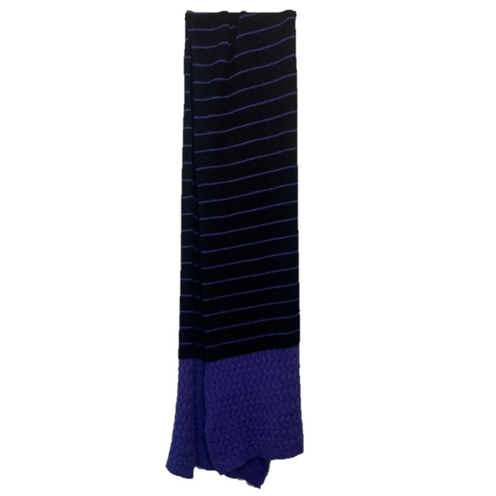 Gap Black & Purple Striped Winter Scarf